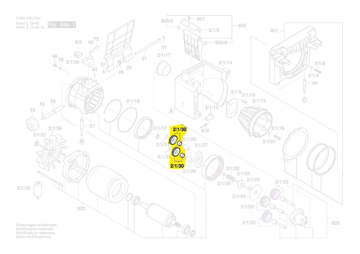 Engrenage planétaire réf. 2 609 003 849 BOSCH